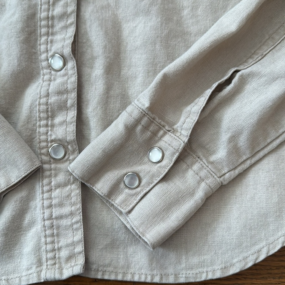 🤠Charlotte Russe linen/cotton long sleeve western shirt. Size M. - Picture 5 of 7